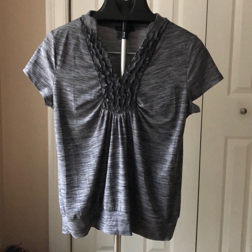Grey Short Sleeve Blouse